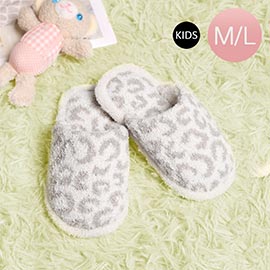 Leopard Patterned Soft Home Indoor Floor Kids Slippers