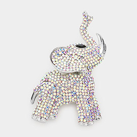 Rhinestone Embellished Elephant Pin Brooch