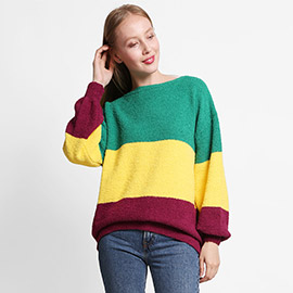 Mardi Gras Color Block Sweater