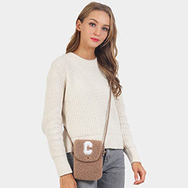 C Monogram Sherpa Crossbody Cellphone Bag