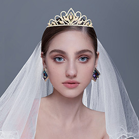 Rhinestone Pave Marquise Pointed Princess Tiara