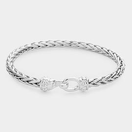 Braided Metal Hook Bangle Bracelet