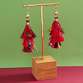 Christmas Triple Tassel Layered Dangle Earrings