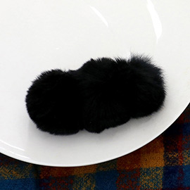 Faux Fur Triple Pom Pom Barrette