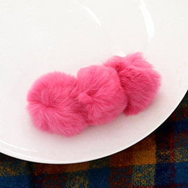 Faux Fur Triple Pom Pom Barrette