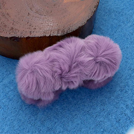 Faux Fur Triple Pom Pom Hair Claw Clip