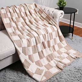 Reversible Checkerboard Patterned Throw Blanket