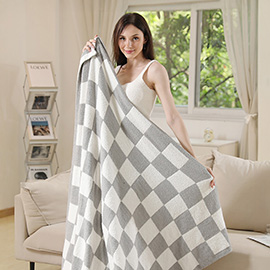 Reversible Checkerboard Patterned Throw Blanket