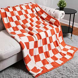 Reversible Checkerboard Patterned Throw Blanket