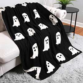 Reversible Ghost Patterned Throw Blanket