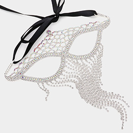 Rhinestone Fringe Masquerade Mask