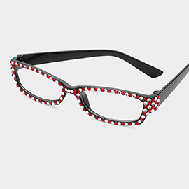 Crystal Pave Rectangular Reading Glasses