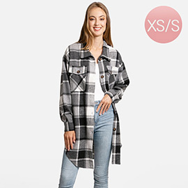 Plaid Check Patterned Boyfriend Fit Long Shacket