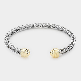 Two Tone Metal Cuff Bracelet