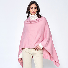 Solid Scarf Poncho