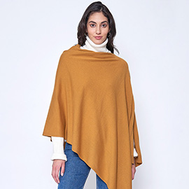 Solid Scarf Poncho