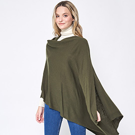 Solid Scarf Poncho