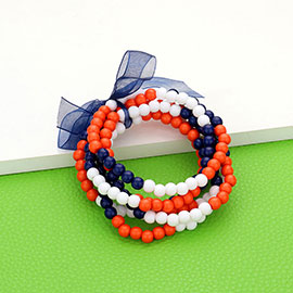 6PCS - Game Day Beaded Stretch Bracelets