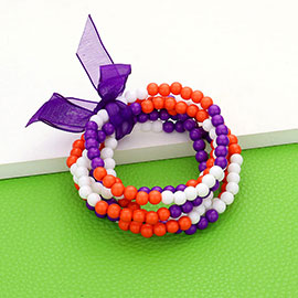 6PCS - Game Day Beaded Stretch Bracelets