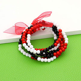 6PCS - Game Day Beaded Stretch Bracelets