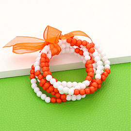 6PCS - Game Day Beaded Stretch Bracelets