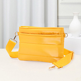 Solid Puffer Crossbody Bag