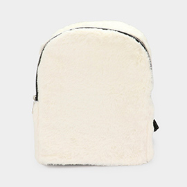 Solid Faux Fur Backpack Bag