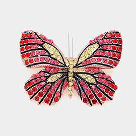 Rhinestone Embellished Butterfly Pin Brooch