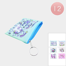 12PCS - Unicorn Message Coin Purses / Keychains