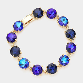 Round Stone Link Evening Bracelet