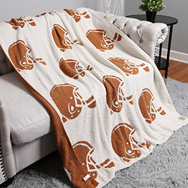 Reversible Helmet Patterned Throw Blanket