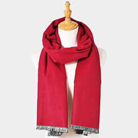 Reversible Frayed Oblong Scarf