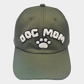 Dog Mom Message Paw Pointed Baseball Cap