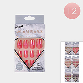 12Pack - Glossy Press on Nail Set