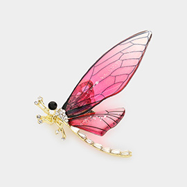 Rhinestone Embellished Dragonfly Pin Brooch