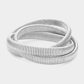 Triple Metal Layered Bangle Bracelet