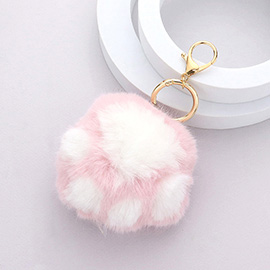 Faux Fur Paw Keychain