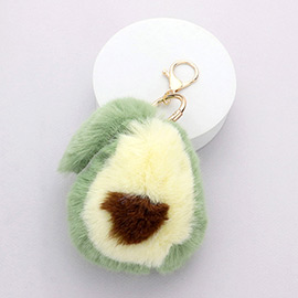 Faux Fur Avocado Keychain