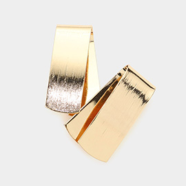 Bent Metal Rectangle Earrings