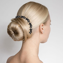 Marquise Stone Accented Flower Bun Wrap Headpiece