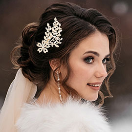 Marquise Stone Pointed Flower Hair Comb