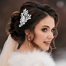 Marquise Stone Pointed Flower Hair Comb