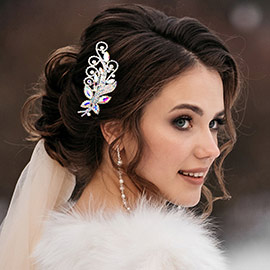 Marquise Stone Accented Butterfly Hair Comb