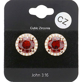 CZ Round Stud Evening Earrings