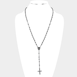 Crucifix Pendant Beaded Y Rosary Necklace