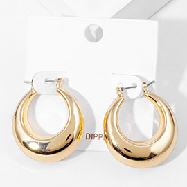 Gold Dipped 1.25 Inch Metal Hoop Pin Catch Earrings