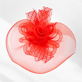 Feather Mesh Flower Fascinator / Headband