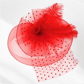 Feather Mesh Flower Fascinator / Headband