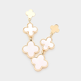 Triple Quatrefoil Link Dropdown Earrings