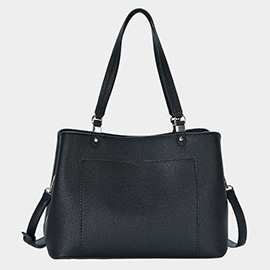 Solid Faux Leather Shoulder / Crossbody Bag